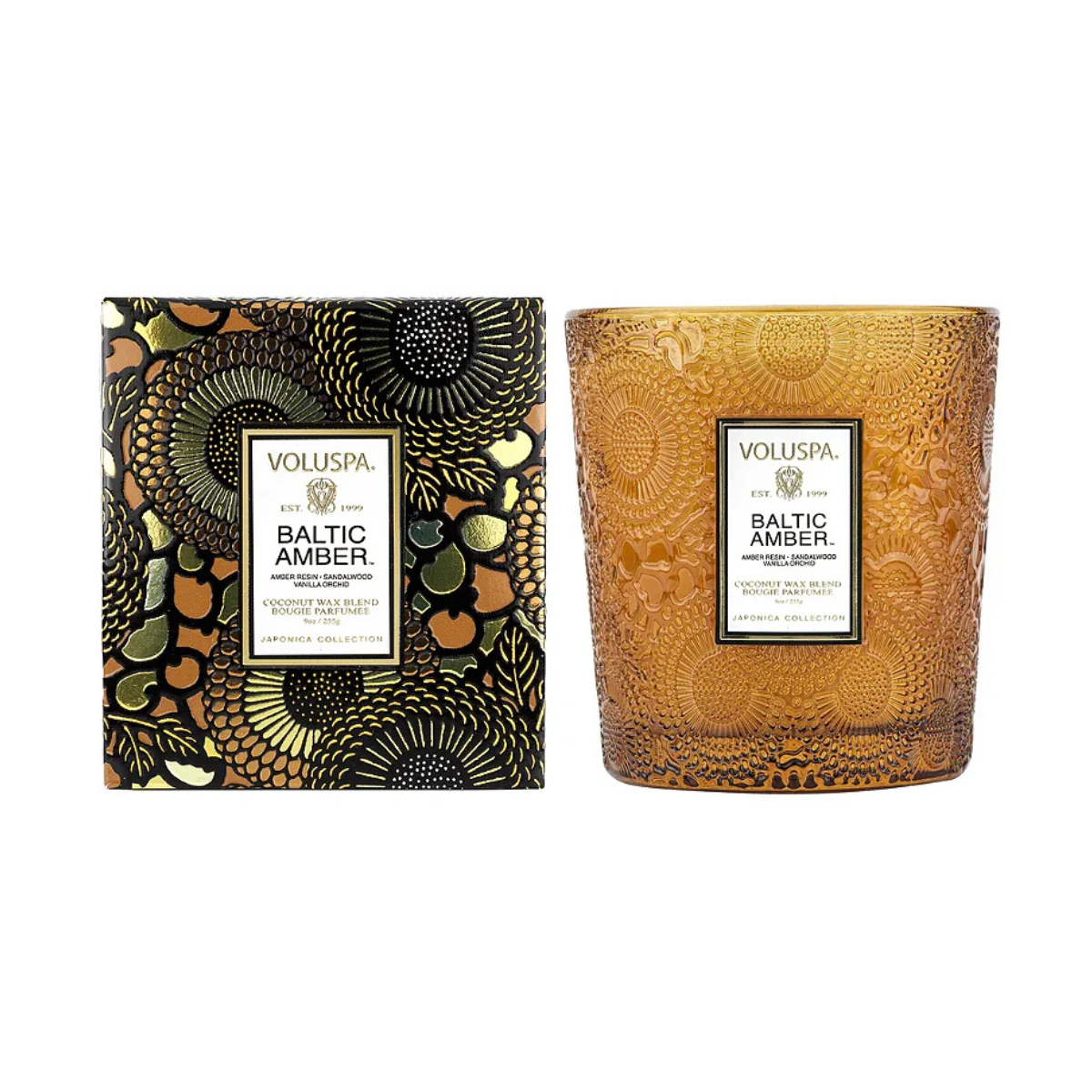 vela copo vidro classico 60h baltic amber 7343