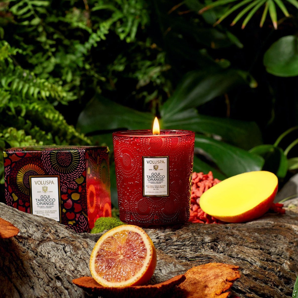 vela copo vidro classico 60h goji tarocco orange 7341