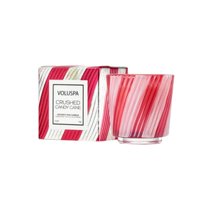 mini vela voluspa copo vidro crushed candy cane 25 horas 5446