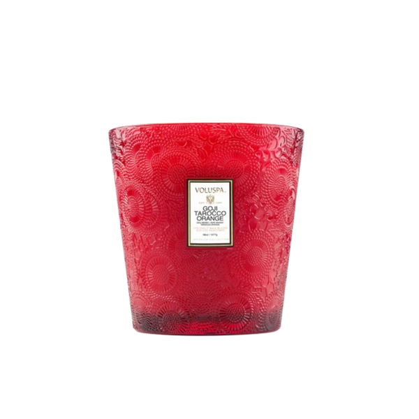 vela vaso pedestal 3 pavios 80h goji tarocco orange 7381