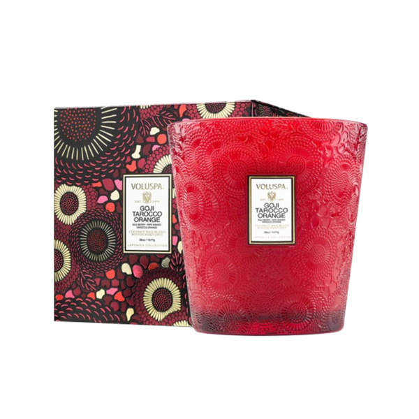 vela vaso pedestal 3 pavios 80h goji tarocco orange 7381