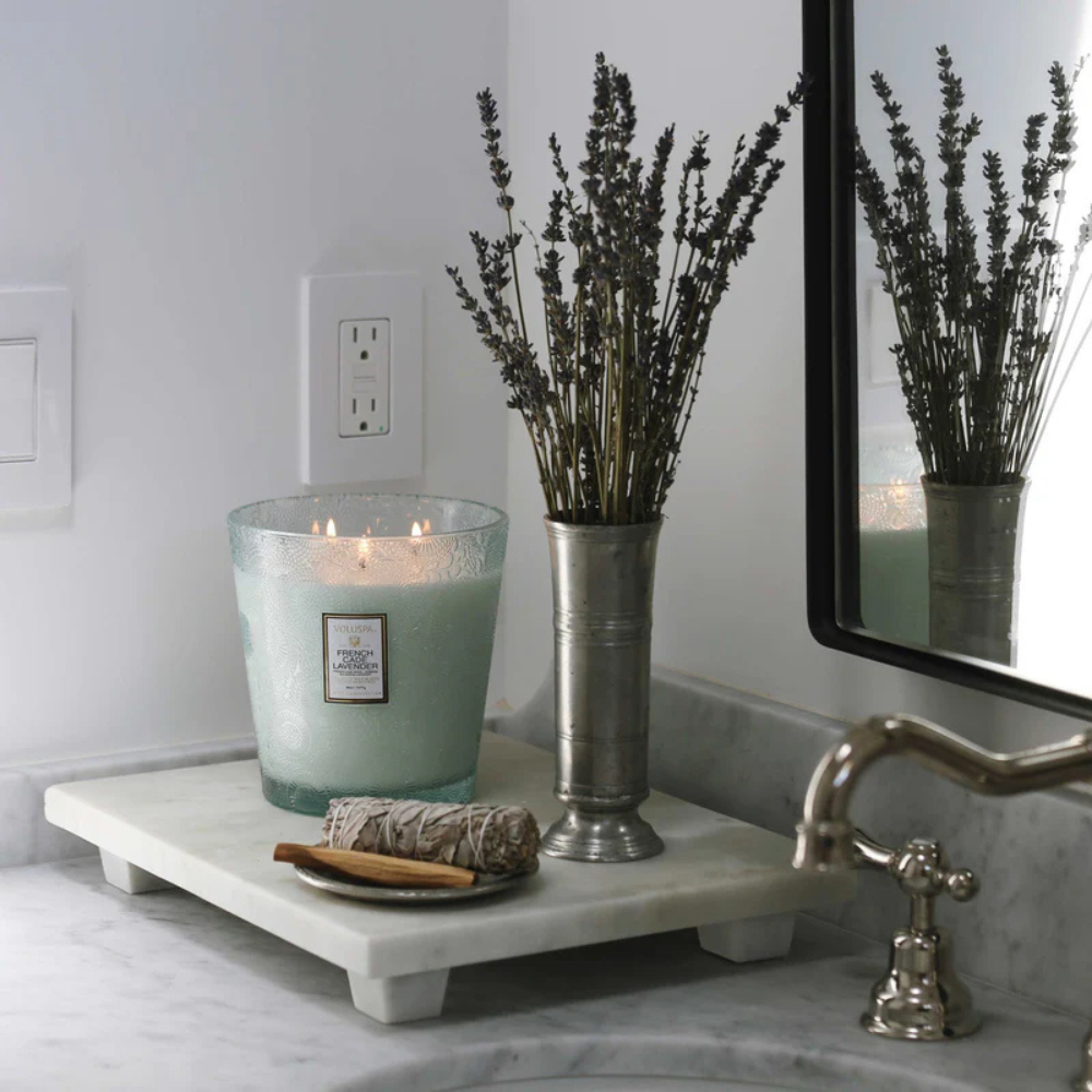 vela vaso pedestal 3 pavios 80h french cade lavender 7384