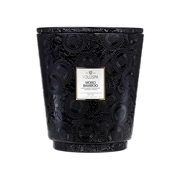 vela pote vidro 250h 5 pavios moso bamboo 7289