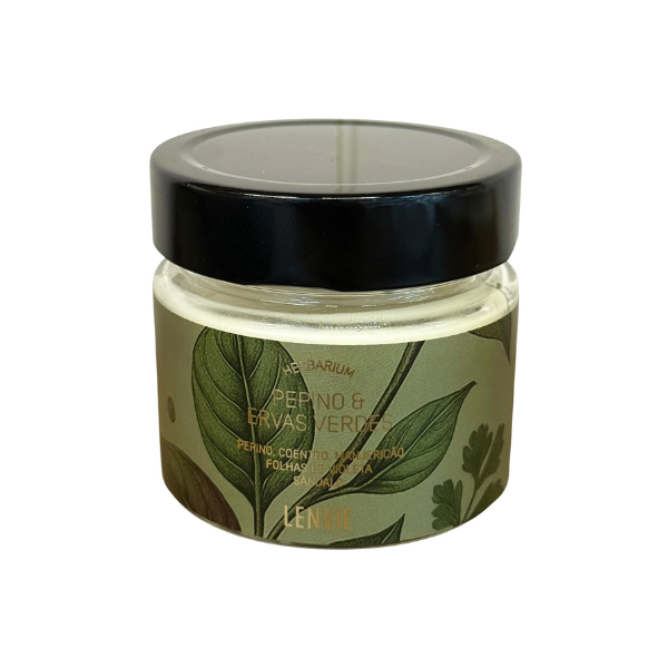Vela Perfumada Pepino e Ervas Verdes 140g Herbarium Lenvie
