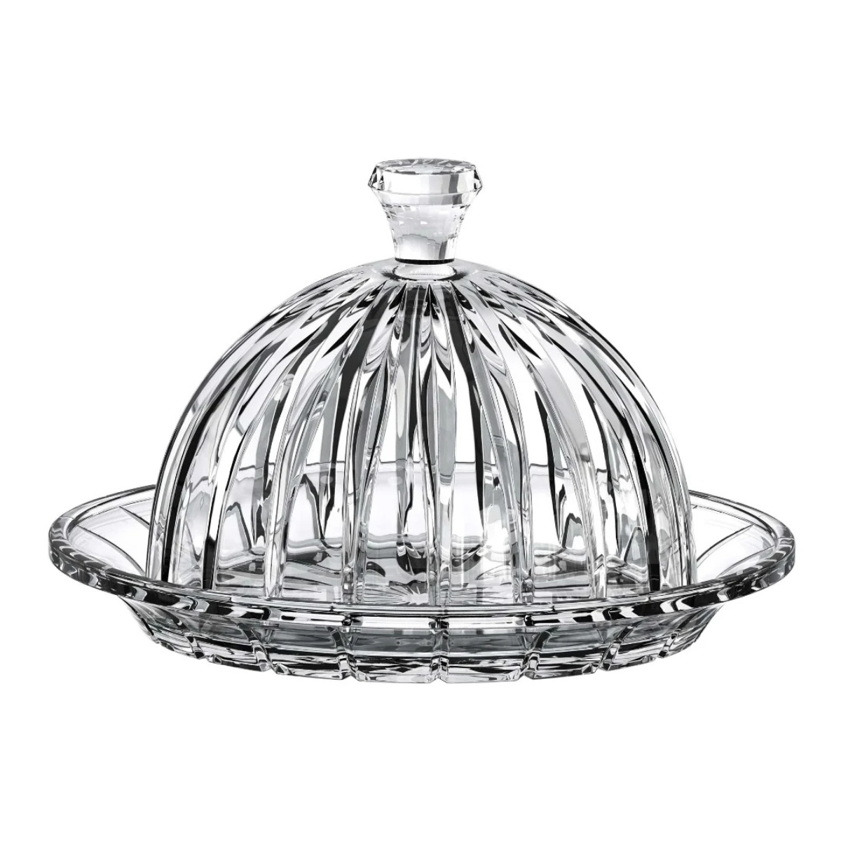 queijeira soho em cristal ecologico com tampa o20xa13cm 29092