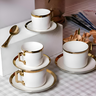jogo de 8 pecas para cafe olimpo em porcelana com borda dourada 100ml 31536