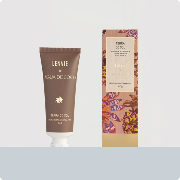 62605940 creme de mao terra do sol 40g agua de coco lenvie ambiental