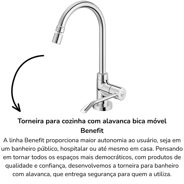 torneira para cozinha com alavanca bica movel benefit 1