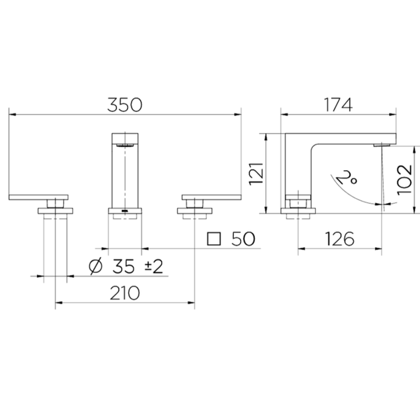 misturador para banheiro new edge cobre escovado 2