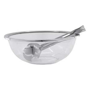 r00691 saladeira com pegador em vidro e aco inox milan riva