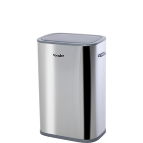 lixeira retangular grande 55 litros com sensor inox vonder 6356055003