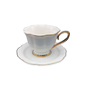 jogo de 12 pecas para cafe mon charmant em new bone china com borda dourada 90ml branco 29191