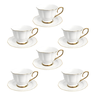 jogo de 12 pecas para cafe mon charmant em new bone china com borda dourada 90ml branco 29191