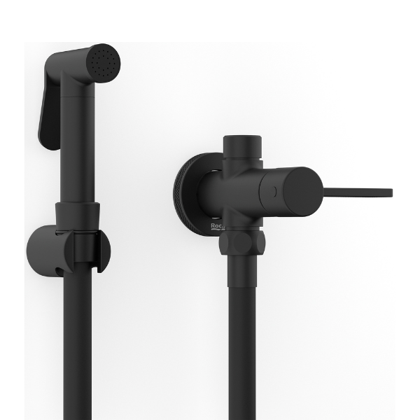 a5a782gnbc ducha higienica com derivacao logic matte black roca direita