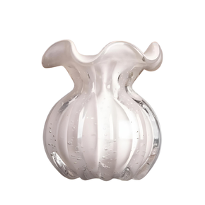 vaso italy 10 x 11cm nude leitoso em vidro wollf 61796