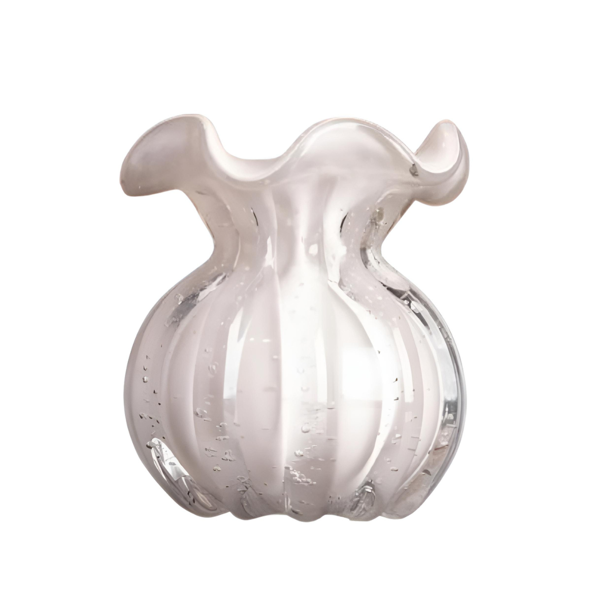 vaso italy 10 x 11cm nude leitoso em vidro wollf 61796