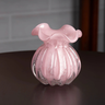 vaso italy 10 x 11cm rosa leitoso em vidro wollf 61795
