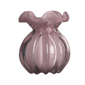 vaso italy 11cm x 13cm rosa leitoso vidro wollf 61798