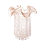 vaso de vidro italy transparente e dourado 18x18x21cm wollf 29459