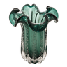 vaso de vidro flat italy verde esmeralda 19x24cm wollf 29058