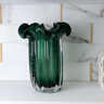 vaso de vidro flat italy verde esmeralda 19x24cm wollf 29058