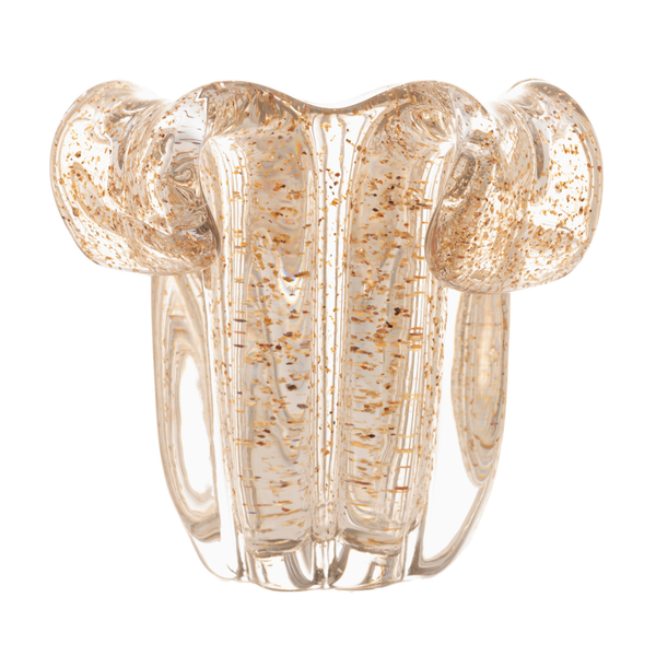 vaso de vidro italy dourado 14cm x 13cm wollf 29205