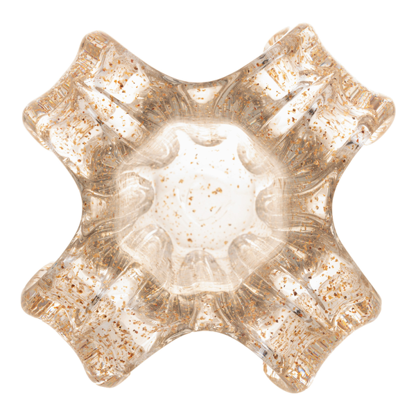 vaso de vidro italy dourado 14cm x 13cm wollf 29205