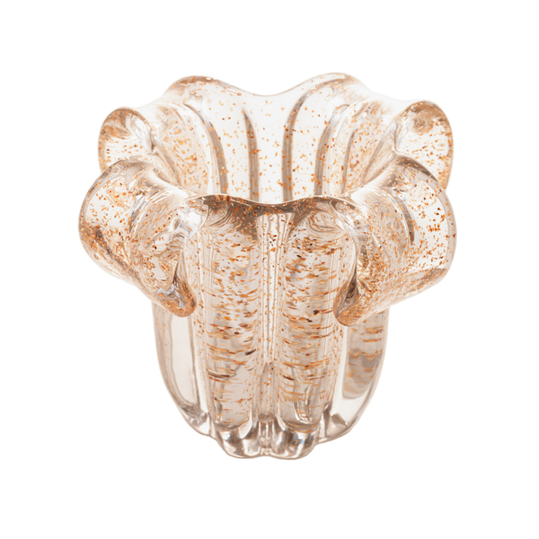 vaso de vidro italy dourado 14cm x 13cm wollf 29205