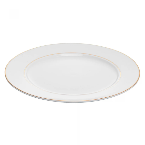 18083 conjunto de 6 pratos para sobremesa de porcelana com fio de ouro monaco branco wolff inclinado