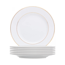 18083 conjunto de 6 pratos para sobremesa de porcelana com fio de ouro monaco branco wolff