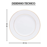 18083 conjunto de 6 pratos para sobremesa de porcelana com fio de ouro monaco branco wolff desenho