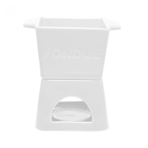 18025 aparelho de fondue 6 pecas para duas pessoas quadratto branco wolff defrente