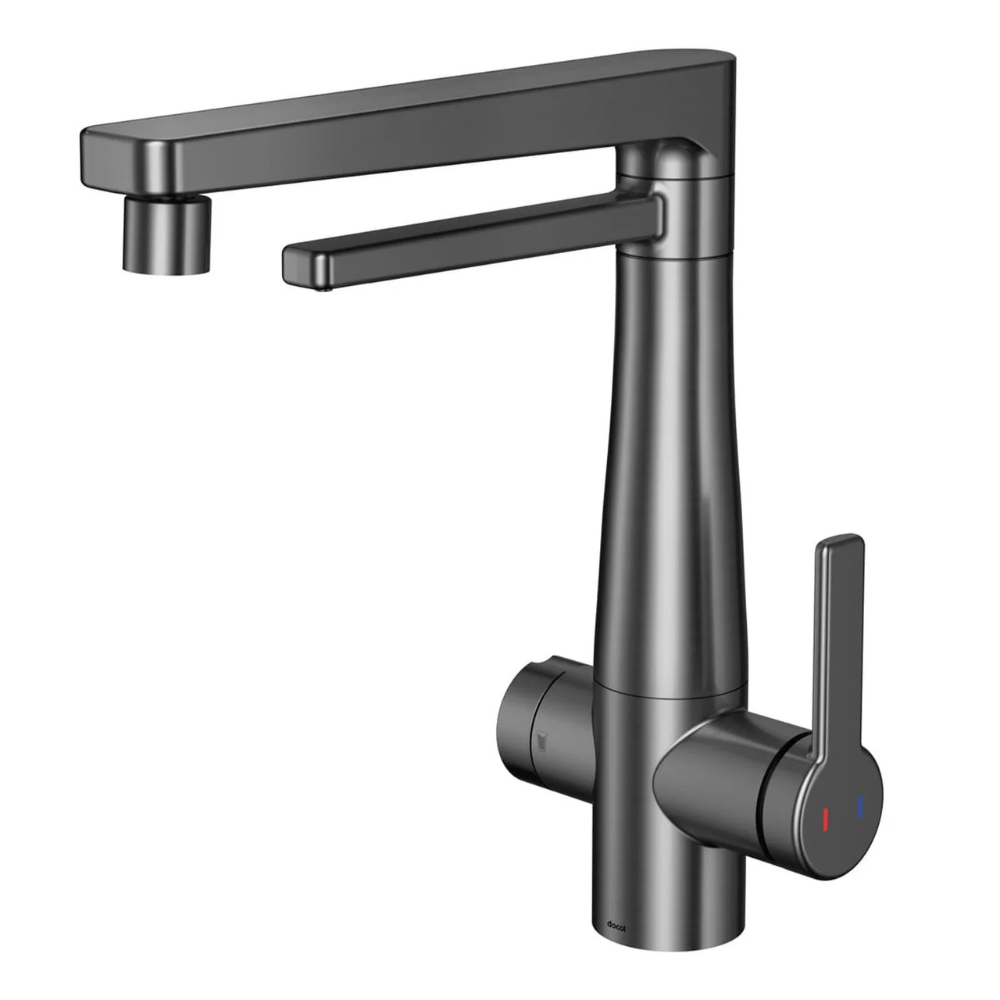 monocomando de cozinha purificador nova docolvitalis grafite escovado