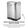 6356012003 lixeira retangular cinza em aco inox 12l vonder descr