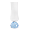 conjunto de tacas champagne em vidro transparente base esfera azul 6 pecas 240ml btc