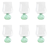 gi0049 conjunto de 6 copos em vidro base esfera verde 440ml btc