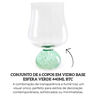 gi0049 conjunto de 6 copos em vidro base esfera verde 440ml btc descr
