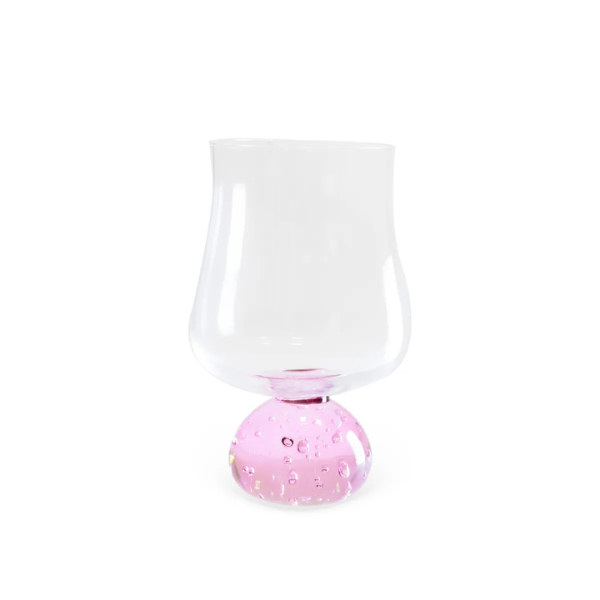 gi0053 conjunto de 6 copos em vidro base esfera rosa 440ml btc