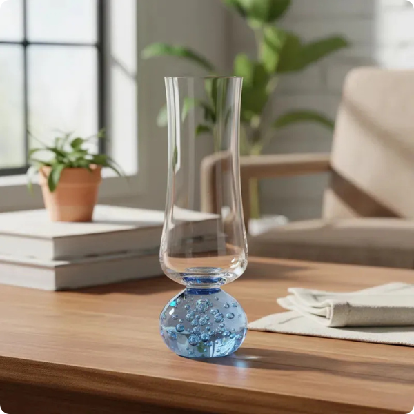 gi0057 conjunto de 6 tacas de champagne em vidro base esfera azul 240ml btc ambiental 2