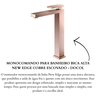 monocomando para banheiro bica alta new edge cobre escovado docol 1