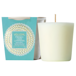 refil vela copo vidro classico french cade lavender 60 horas voluspa 1