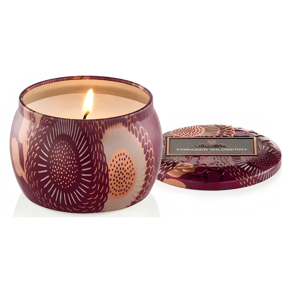 mini vela lata 25h foraged wildberry voluspa