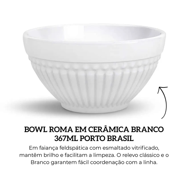 61139 bowl roma em ceramica branco 367ml porto brasil descr
