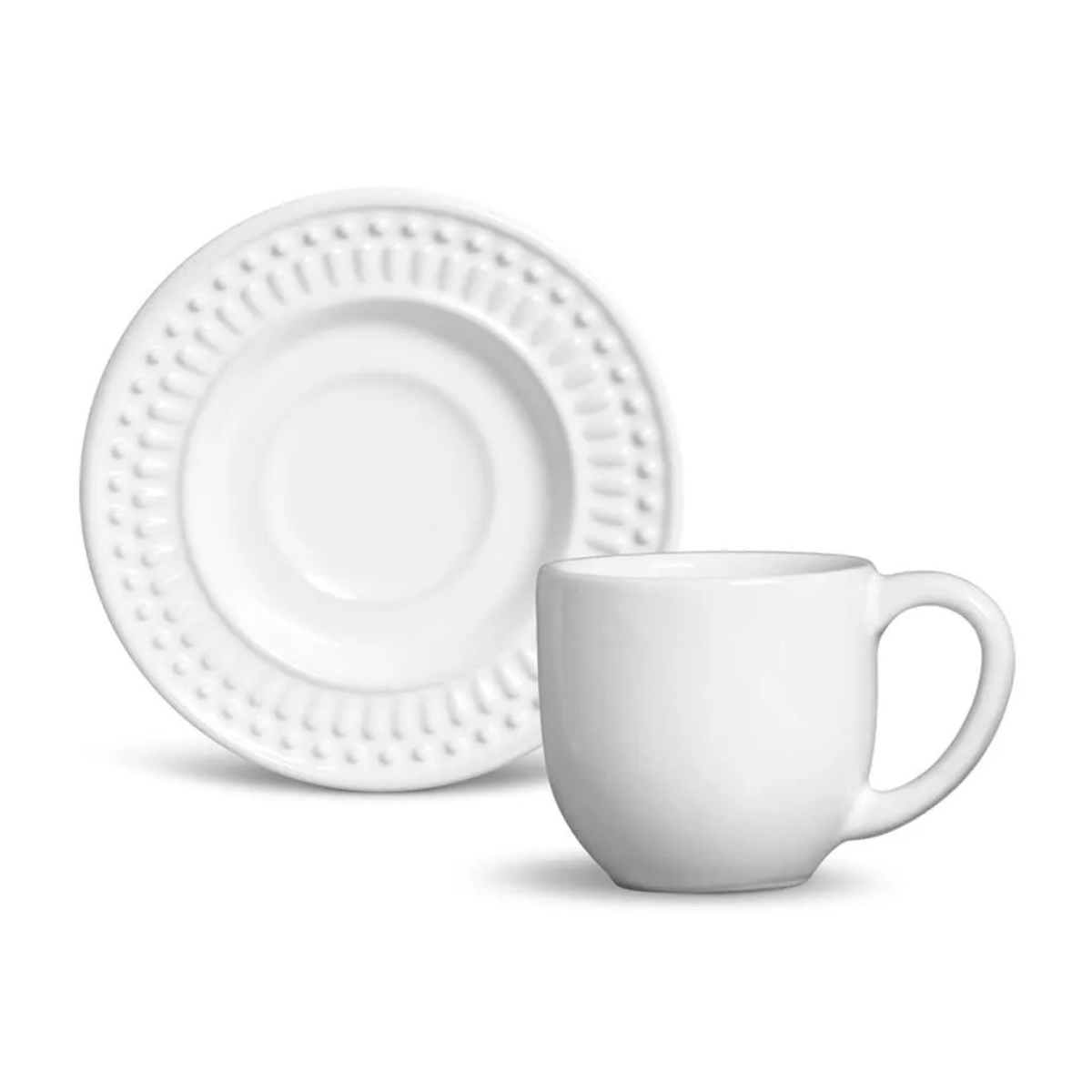 61135 xicara de cafe com pires roma branco 72ml porto brasil