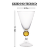 jl0073 conjunto de 6 tacas em vidro com haste ambar 300ml btc desenho