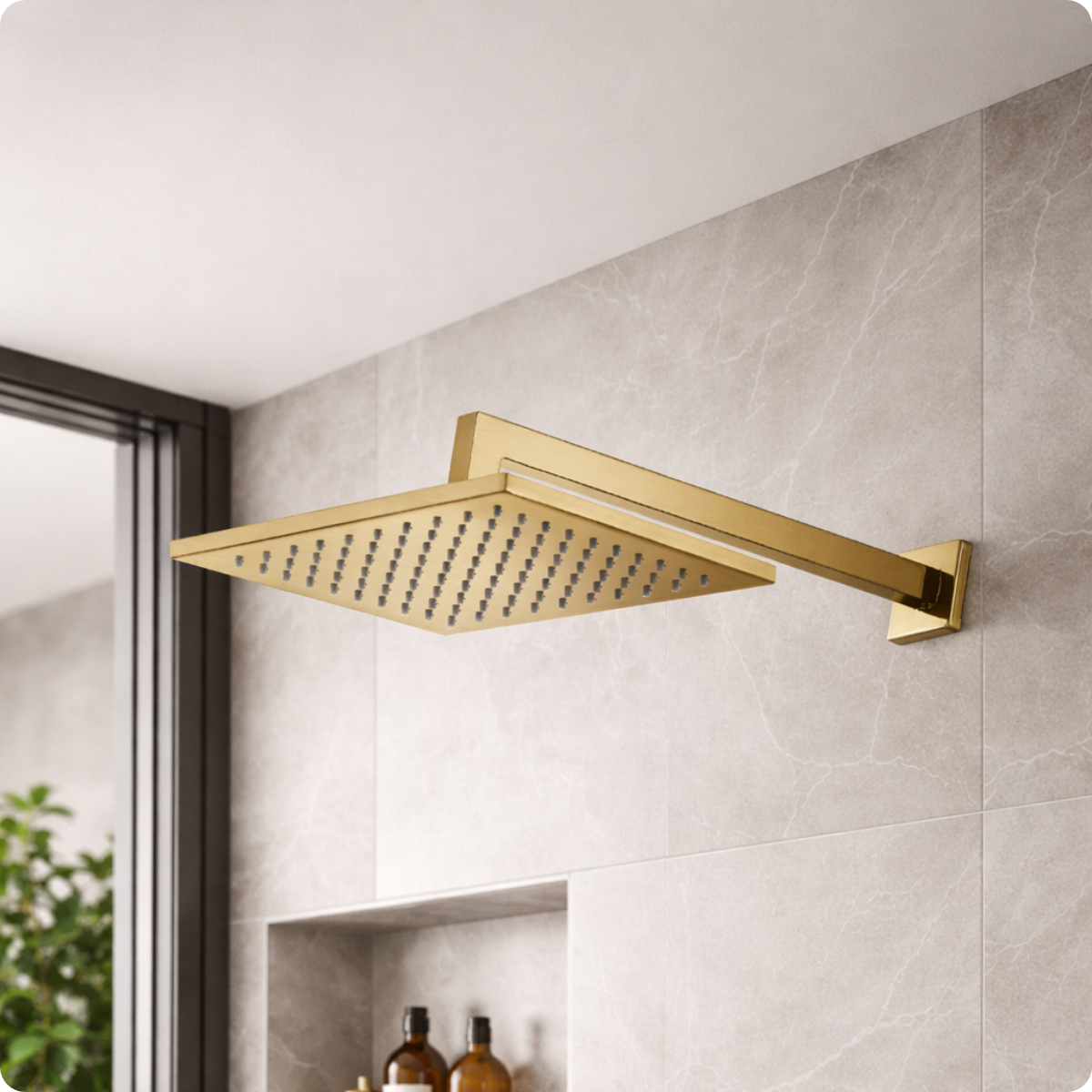 7048717 chuveiro de parede brushed gold lorenquadra lorenzetti ambiental