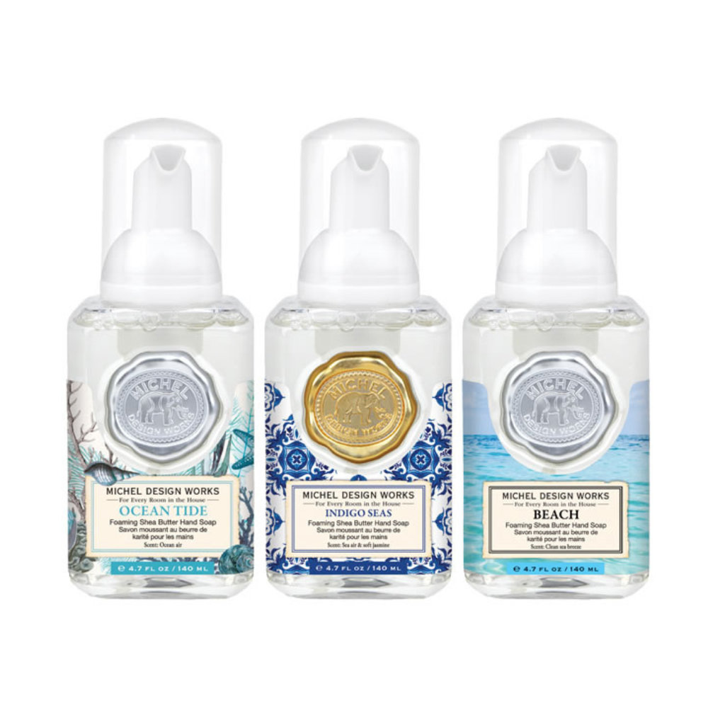kit 3 mini sabonetes liquidos ocean tide beach indigo seas michel design works