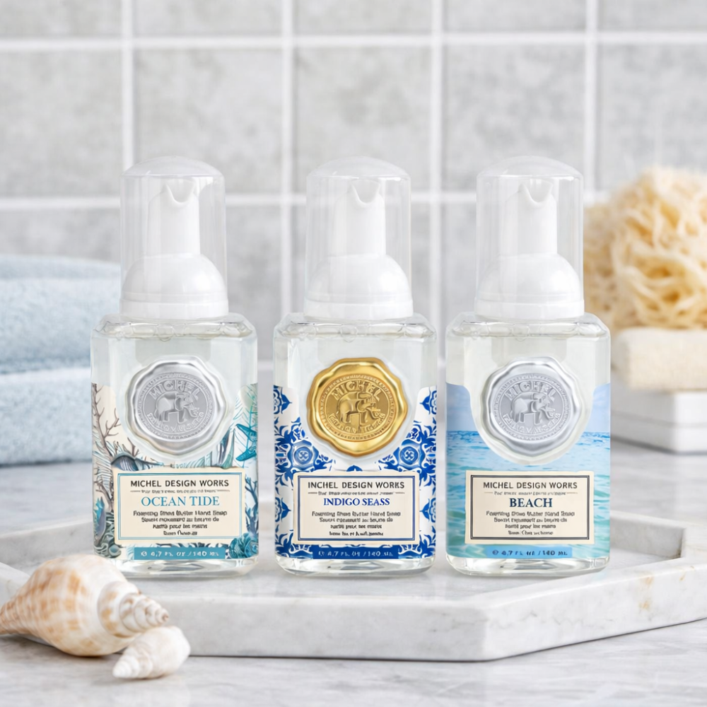kit 3 mini sabonetes liquidos ocean tide beach indigo seas michel design works 5
