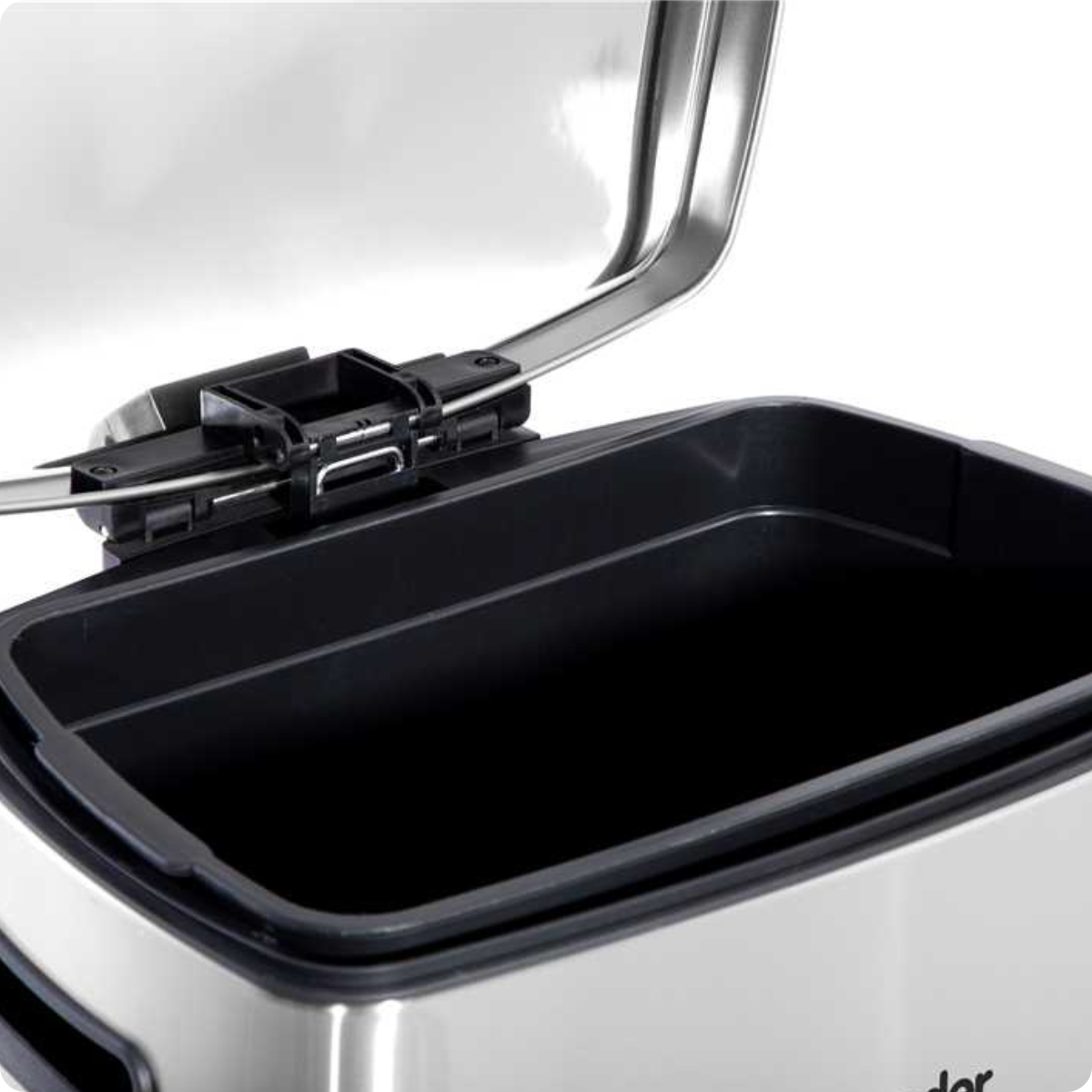6356050003 lixeira retangular em aco inox cinza 50l vonder tampaaberta