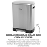 6356050003 lixeira retangular em aco inox cinza 50l vonder descr